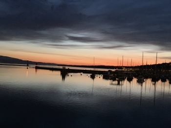 Geneva Lake mirror between sky and water