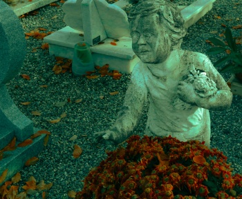 Enfant qui a passé trop de temps au jardin des âmes